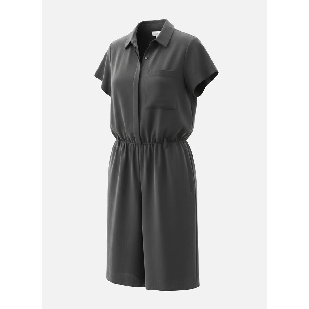 DKNY Women's Black Short Sleeve Collared Button-Down Dress Size XS NWT